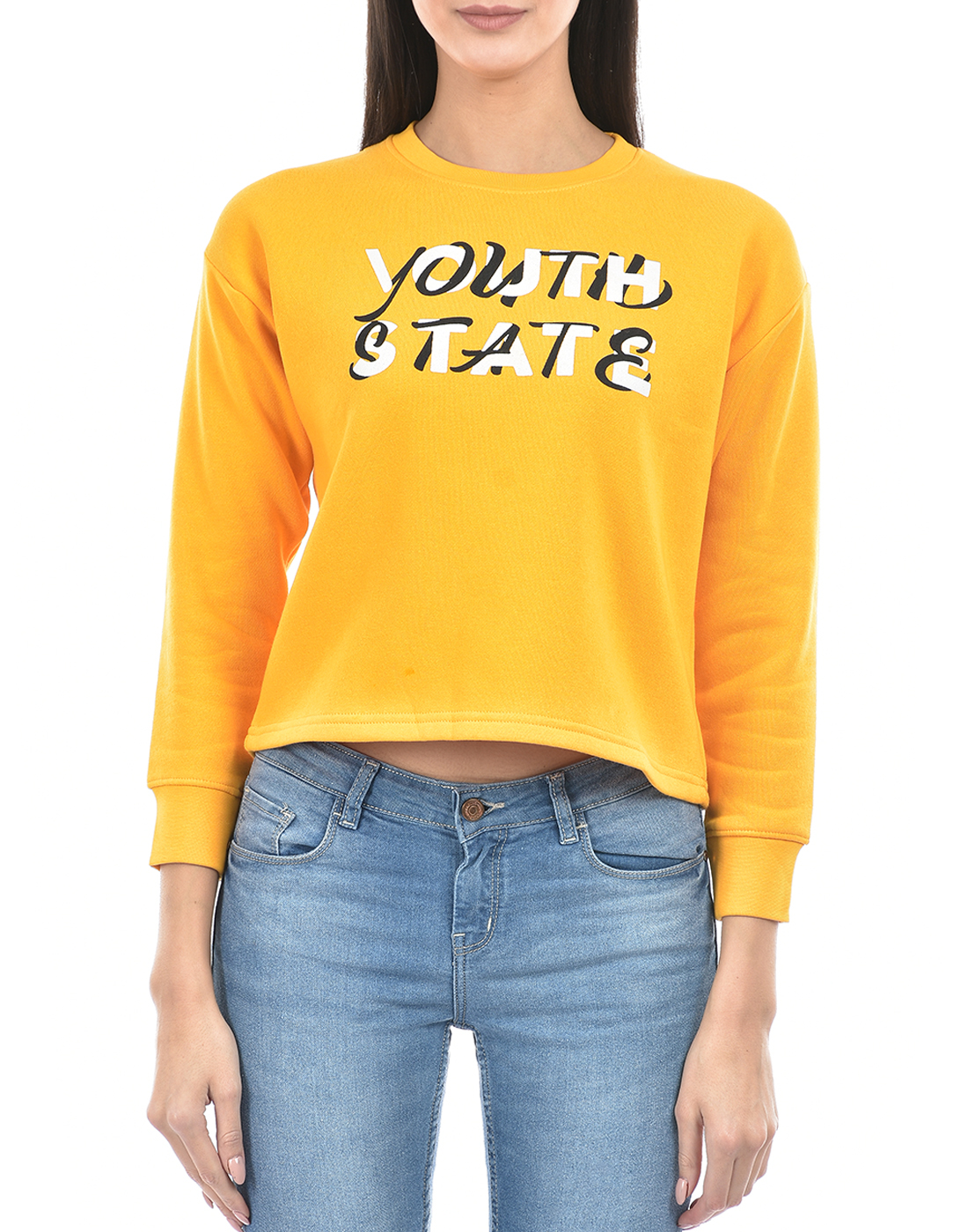 Numero Uno Women Typography Yellow Sweat Shirt